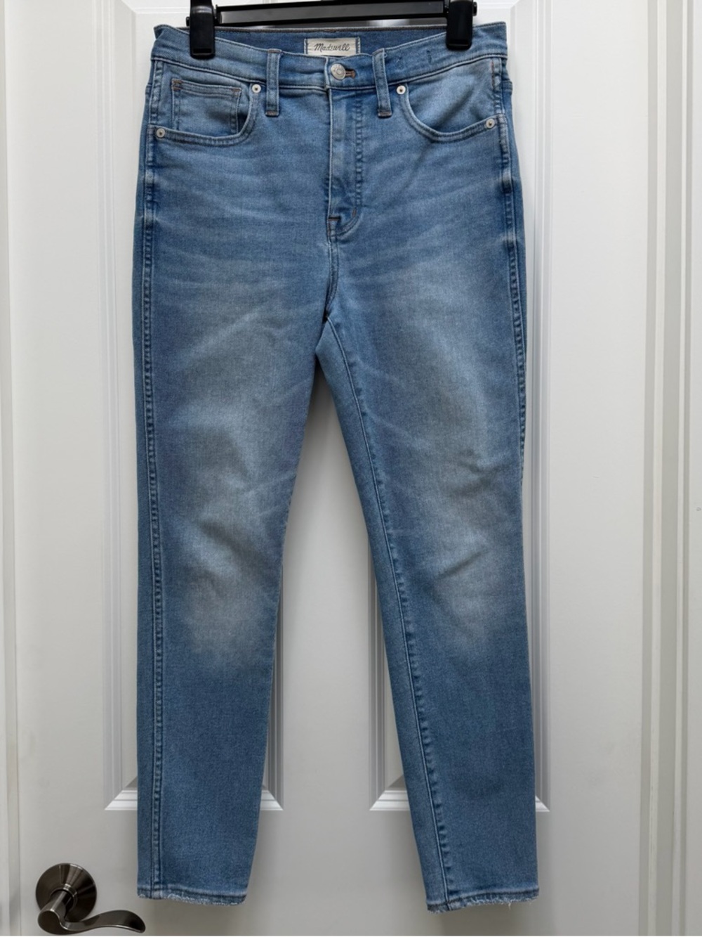 MADEWELL 10” HIGH RISE SKINNY CROP DENIM JEANS HORNE WASH LIGHT WASH 28
